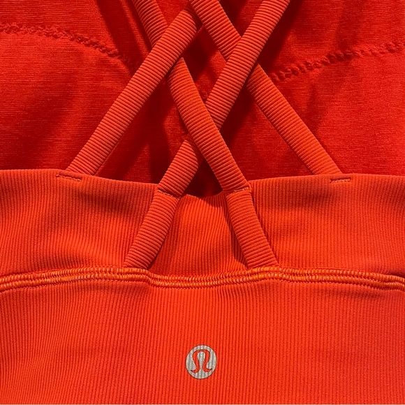 Lululemon’s “Carnation Red” 🦋 The Energy Sports Bra — High Neck — Ribbed 🦋 - Picture 7 of 7